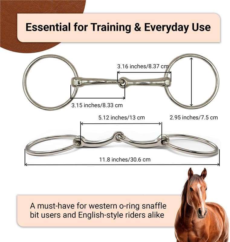 BRINGERPET Store Ring Snaffle Bit for Horse, Iron - Image 4